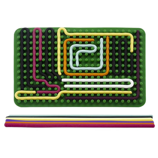 Double Side Sensory Activity Board with 11 Strings Silicone Fidget Toy Sensory Mat for Calming Stress Anxiety ADHD & Autism
