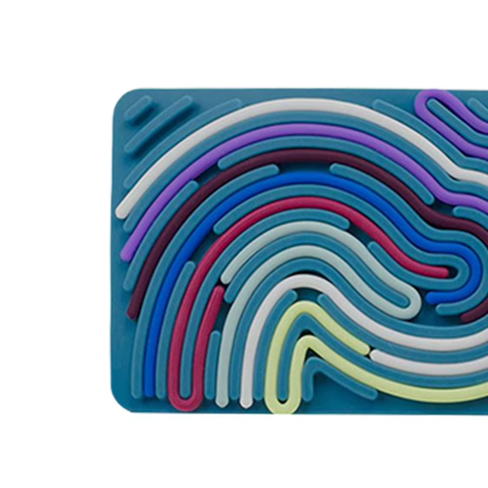 Double Side Sensory Activity Board with 11 Strings Silicone Fidget Toy Sensory Mat for Calming Stress Anxiety ADHD & Autism